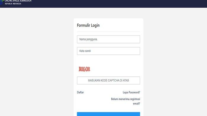 Form Pendaftaran Akun OSS