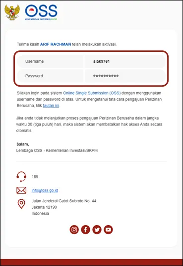 Form Login OSS
